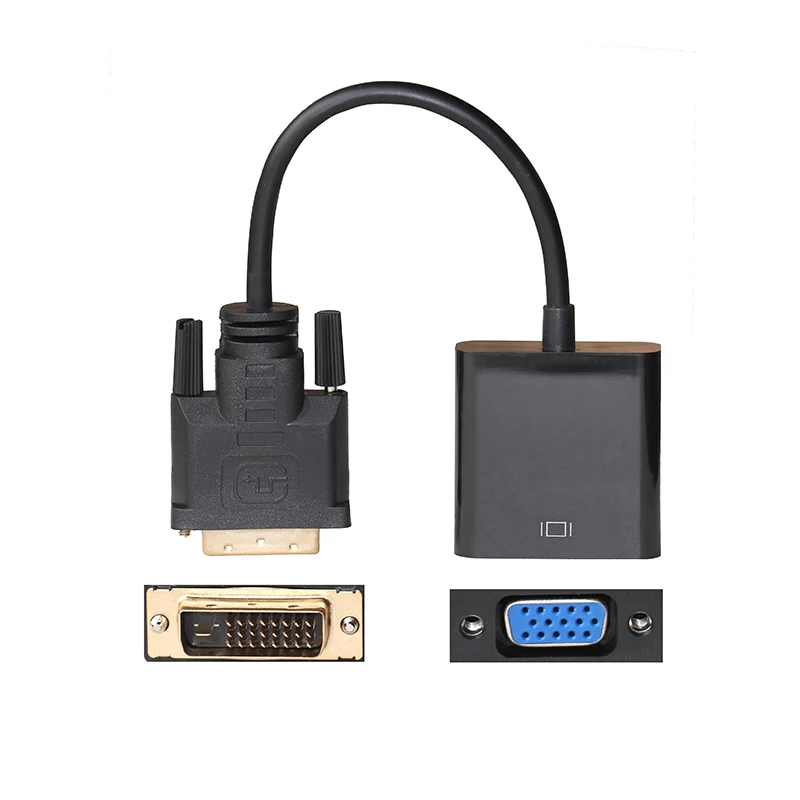 DVI-D Male to VGA Female Converter with IC for computer HDTV PC Laptop Projector |