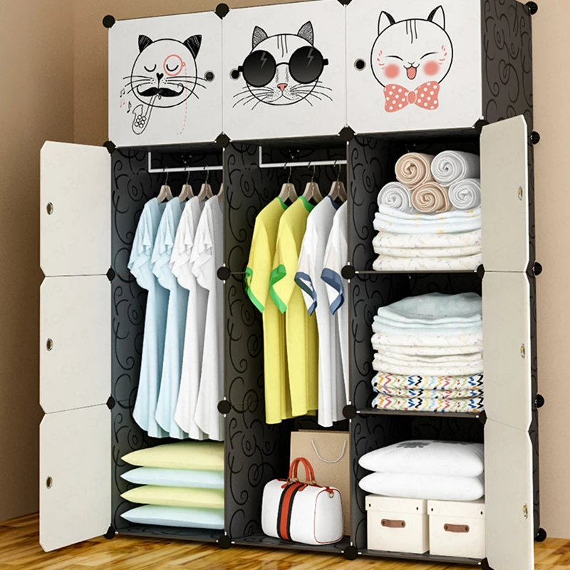 Простой шкаф для хранения пластиковый в сборе простой современный экономичный