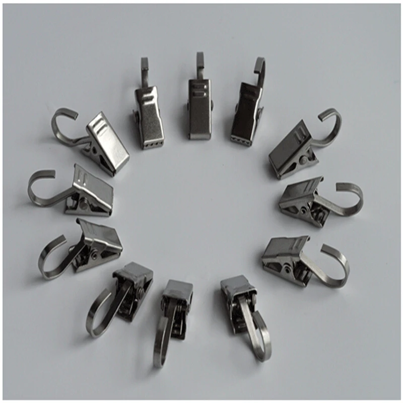 

Curtain clip special hard thick stainless steel shower curtain hooks folder serrated metal clip 50 pcs/lot