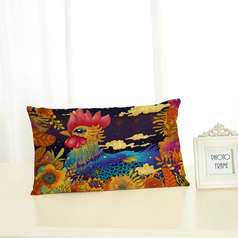 HD 30x50 Cartoon Animals Housewear Chair Cushion Cover Soft Pillow Case Cojines Almofadas Cotton Linen Square | Дом и сад