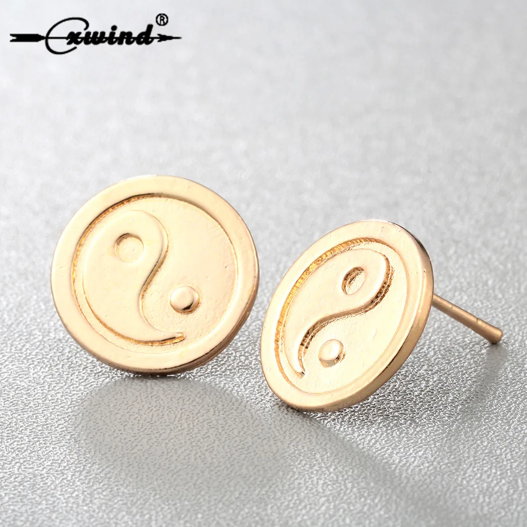 Cxwind Yin Yang серьги в виде символов гвоздики для ушей с волшебным знаком дзен Taoist