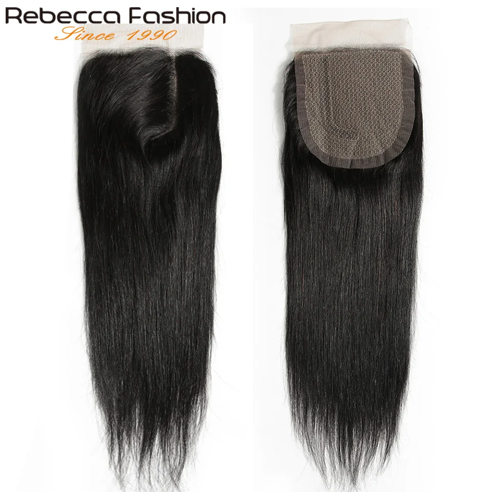Rebecca remy hair 5*6 кружевное закрытие L глубокая Часть Кружева Закрытие Малайзии прямые человеческие волосы Закрытие с волосами младенца 10-20 дюймов