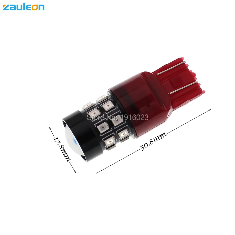 Zauleon 2 шт. T20 7443 7443R W21/5 Вт Красный светодиодный 244 лампа люмен для торцевой лампы