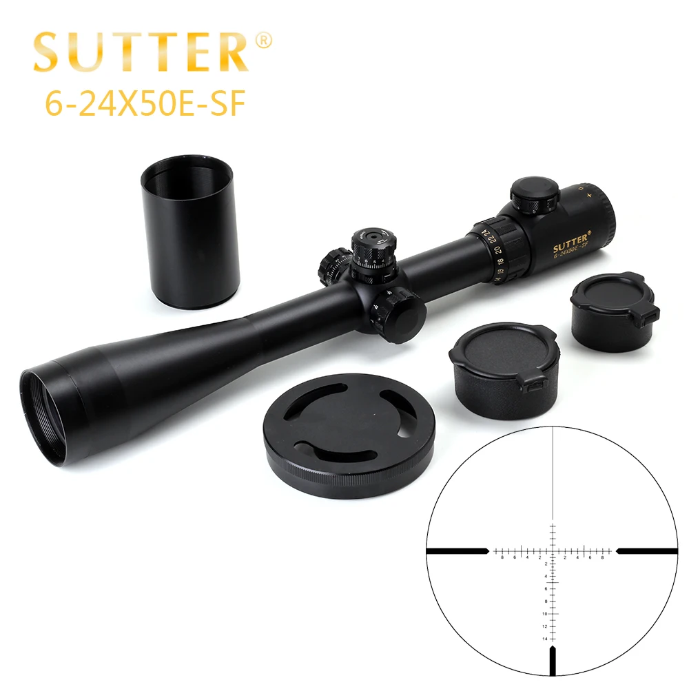 SUTTER 6 24X50E SF стеклянный травленый прицел с сеткой большое ручное колесо замком