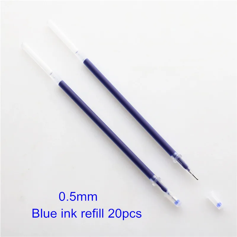 blue Refills 20pcs 2 шт шариковая ручка или три цвета для заправки 20 шт гелевая ручка бизнес-ручки 0,5 мм наконечник для ручки с сочетанием - Цвет: blue Refills 20pcs