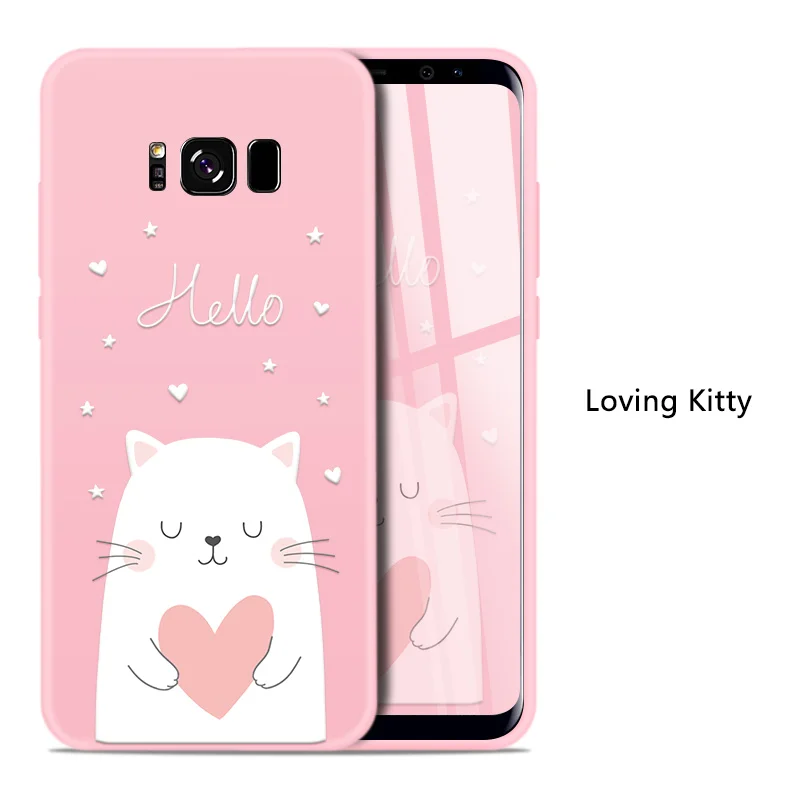 Loving Kitty ASINA чехол с милым животным для samsung Galaxy S8, чехол, 3D рельефный Силиконовый противоударный бампер для Galaxy S7 Edge S9 Plus S10 - Цвет: Loving Kitty