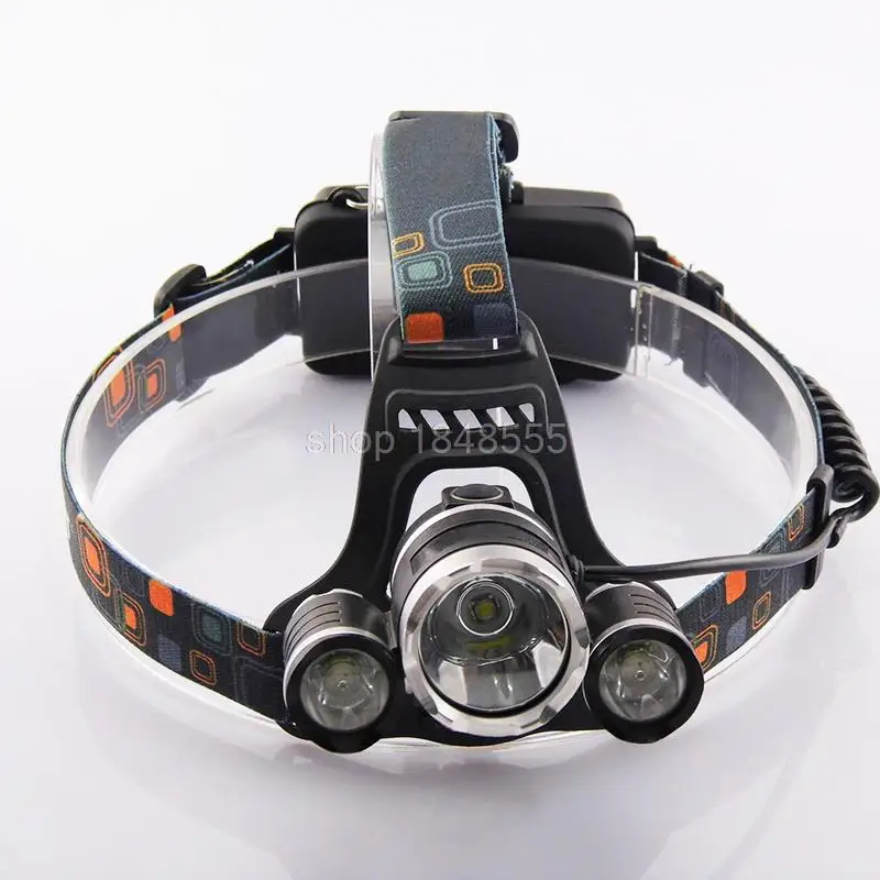 

Ultra Bright Head lamp T6*3 Led HeadLights head Lamp Torch Rechargeable Hoofdlamp lampe frontale 5000 Lumen Led Flashlight