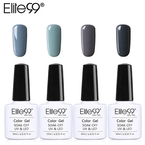 N-NNH-10ML-C007 Elite99 10 мл гель для ногтей серый цвет УФ светодиодный Гель-лак для ногтей долговечный растворимый лак 4 шт./лот Гель-лак - Цвет: N-NNH-10ML-C007