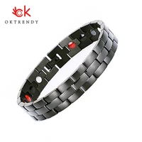 oktrendy men women healthy magnetic bracelet stainless steel power therapy magnets bangles lovers gift 024