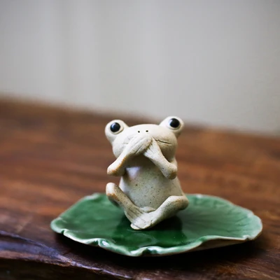 Only Frog WIZAMONY Китайский Фиолетовый Глиняный чайный набор кунг-фу чай ПЭТ лягушка и Лотос Чай Аксессуары для Пуэр Улун чай домашний декор - Цвет: Only Frog
