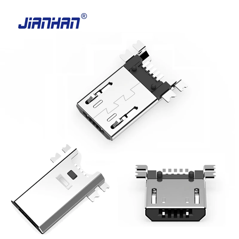 Плоский разъем Micro USB 5-контактный разъем USB 5 шт./10 шт./50 шт./100 шт. в упаковке адаптер для PCB USB мини разъемы Android телефонный кабель