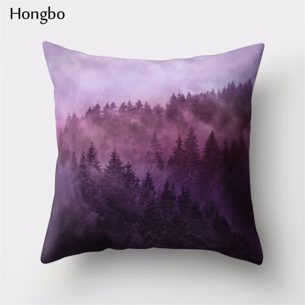 Чехол для подушки Hongbo, 1 шт., разноцветный, масляной, Лесной рисунок, горная волна, полиэстер, наволочка, чехол для дивана