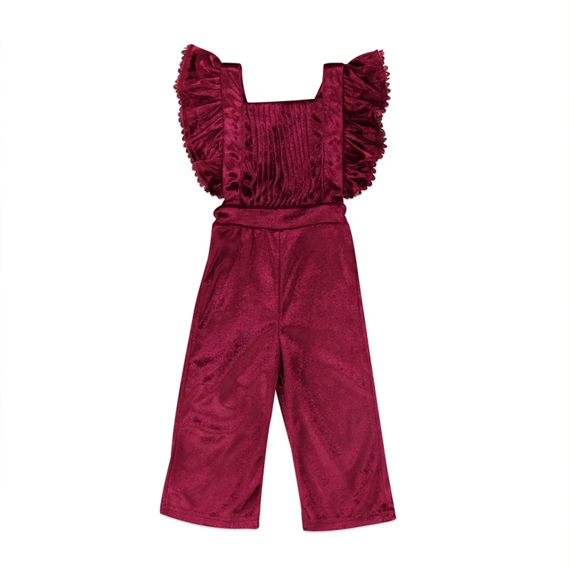 

New Style Baby Girls Clothes Toddler Kids Girls Velvet Bib Pants Backless Romper Jumpsuit Outfit Clothes