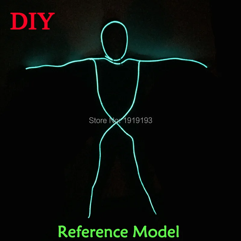 10 pcs Stage Lamp Led Bulbs Lighting Male Matchstick Couple Suit EL Cable Rope Christmas Costume Wedding Neon Led Tubes Clothes