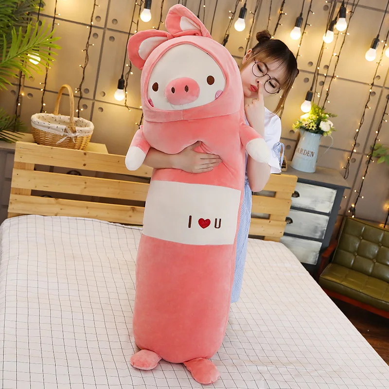 Плюшевая подушка для сна с изображением животных кошек свиней собак медведей