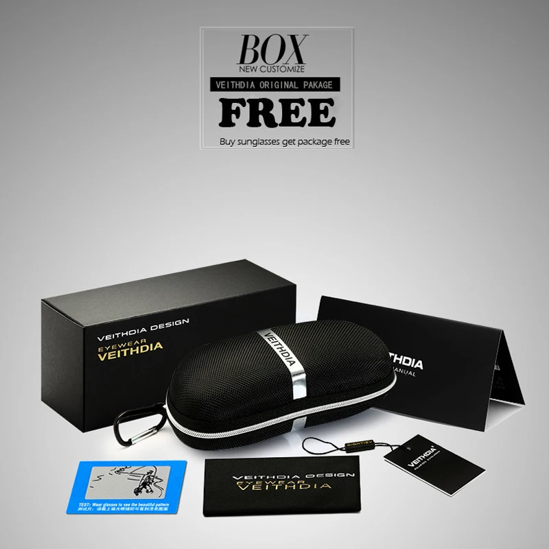 Мужские зеркальные солнцезащитные очки VEITHDIA из алюминиево магниевого сплава с