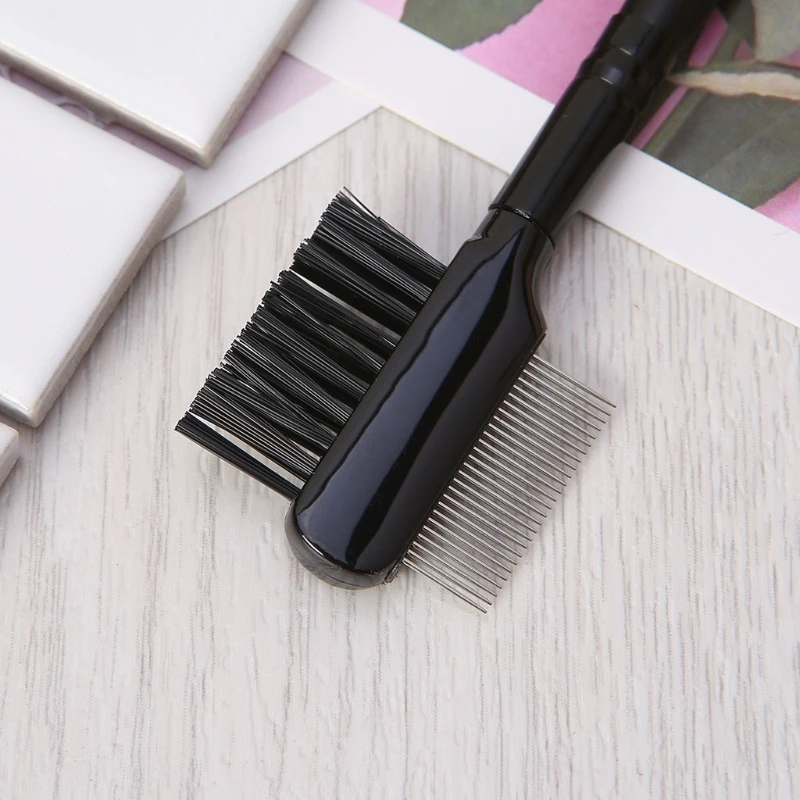 Стальная Удлиняющая щетка для бровей и ресниц с двойной расческой расческа