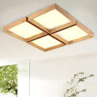 square simple touch nordic chinese japanese style led wooden acrylic ceiling light for foyer study bedroom balcony hallway