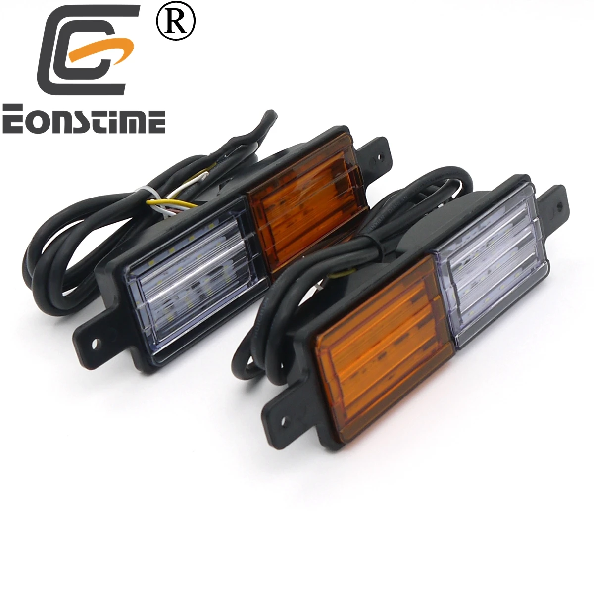 Eonstime 2 шт. 12V/24V Янтарная белый прицепа автомобиля светодиодный фонарь светильник