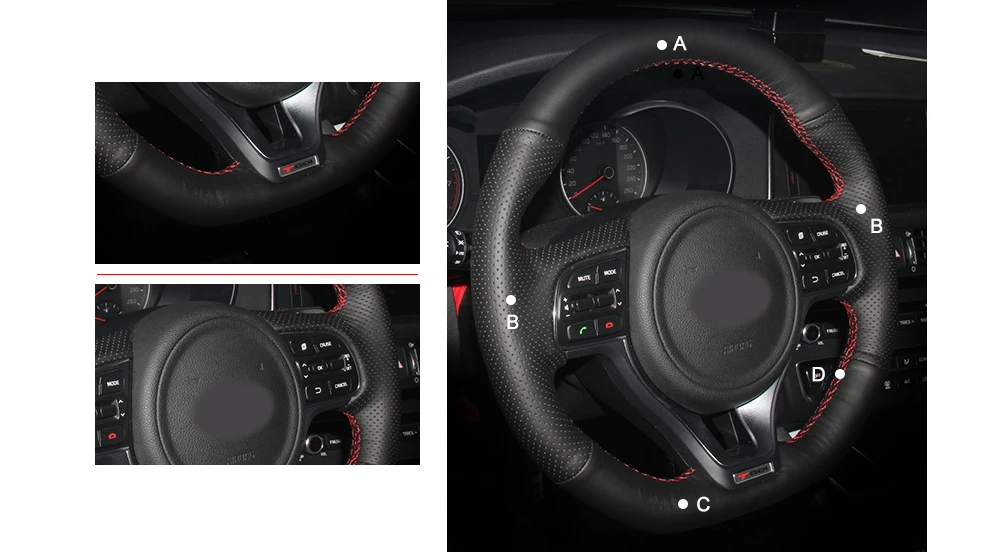 MEWANT черная искусственная кожа Чехол рулевого колеса автомобиля для Kia K5 Оптима Sportage KX5
