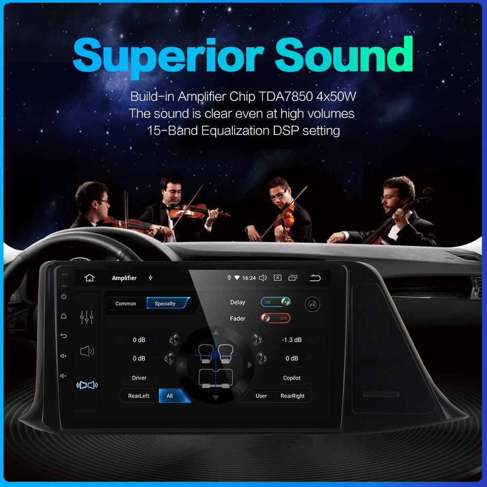 Dasaita Автомагнитола 1din Android 9,0 Автомобильная магнитола для Toyota C-HR CHR gps стерео " ips экран 64 Гб rom