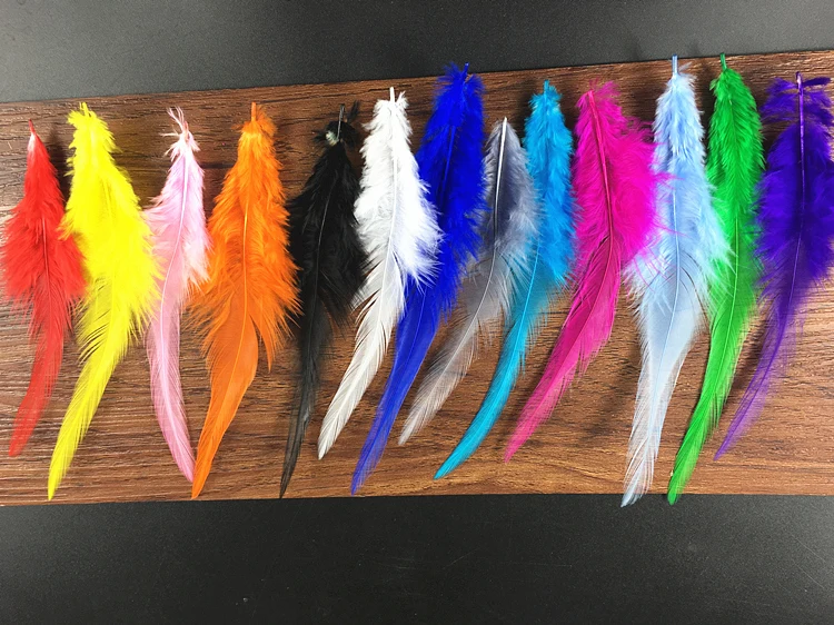 Дешево на продажу окрашенные натуральные Куриные перья 200 шт седло для петуха