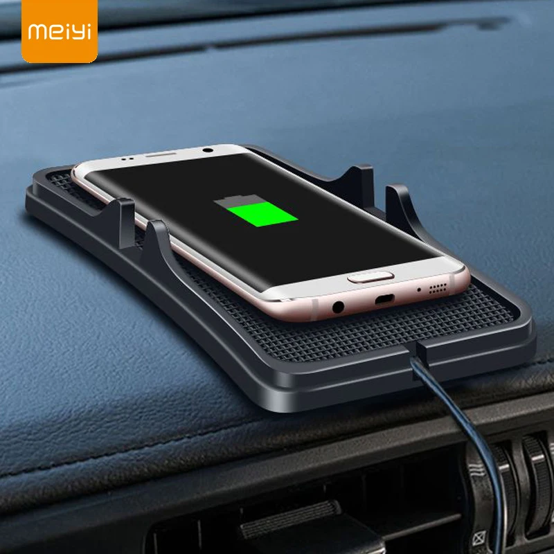Зарядное устройство для автомобиля на 10 Вт с беспроводной зарядкой Qi и подставкой для быстрой установки на приборной панели для iPhone XR.