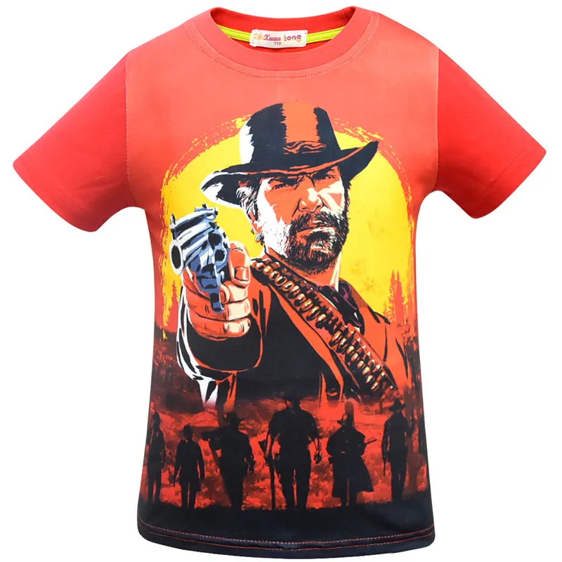 Летняя футболка для мальчиков игровые топы с принтом Red выкуп 2 топ костюм одежда