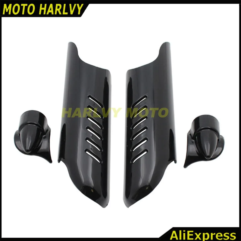 Черная вилка нижняя часть ног дефлекторы защитная крышка для Harley Touring Bagger Road King