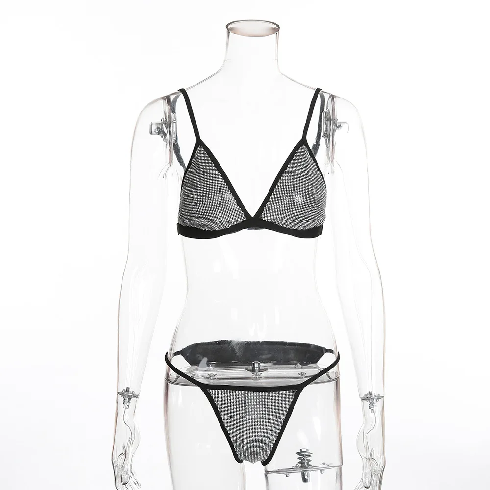 2019 Новое поступление комплект бикини Стразы с бриллиантами сексуальный