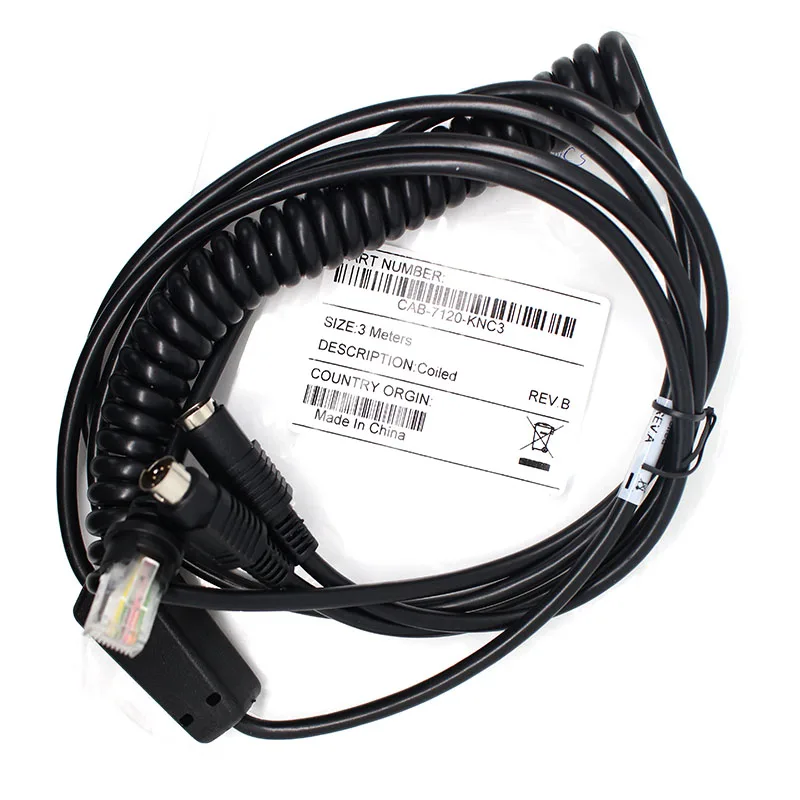 Новый 3 м PS/2 клавиатура Клин спиральный кабель для Honeywell MS7120 MS9540 MS5145 MS9520 сканер