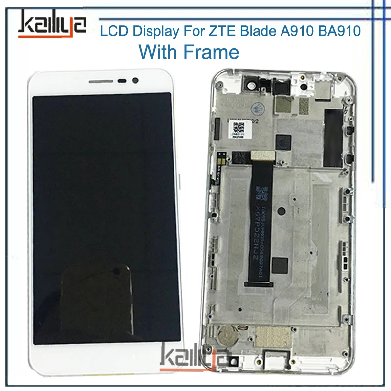 ЖК-дисплей для ZTE Blade A910 BA910 + сенсорный экран дигитайзер сборка Замена с рамкой |
