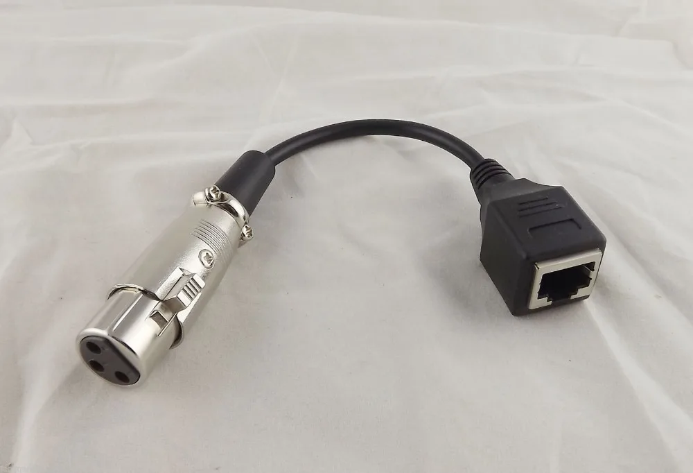 

10pcs XLR 3 Pin Female To RJ45 Female Jack Network Connector Adapter Cable For LED 15cm