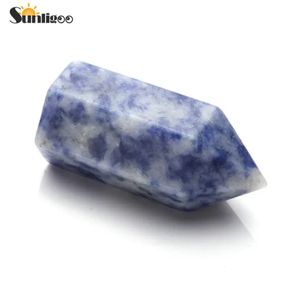 1x Sodalite Sunligoo натуральные целебные кристаллические точки 6 Граненый натуральный кристалл палочка полированный камень для медитации рейки чакры Декор - Цвет: 1x Sodalite