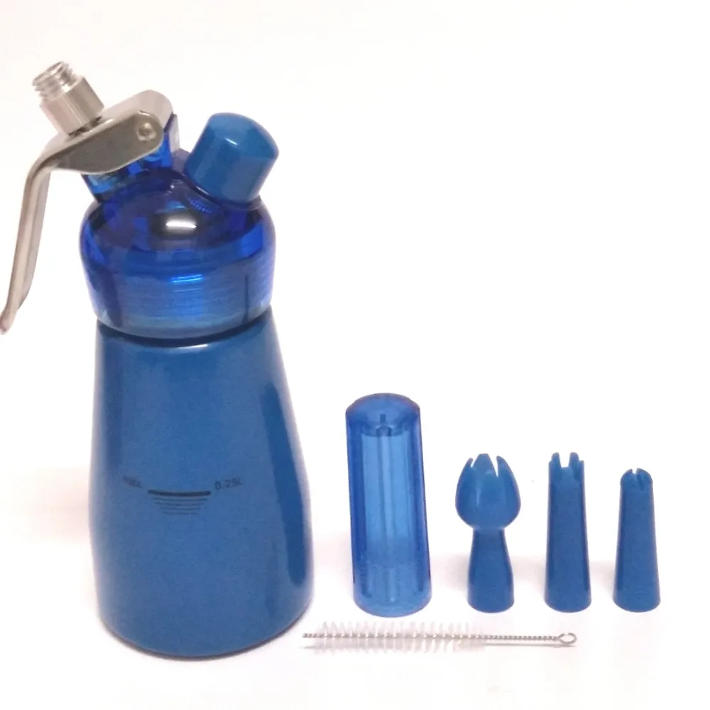 Высшее качество 1/2 pt(0.25L) дозатор для взбитых сливок, профессиональный алюминиевый кремовый Виппер с полупрозрачной головкой(00281