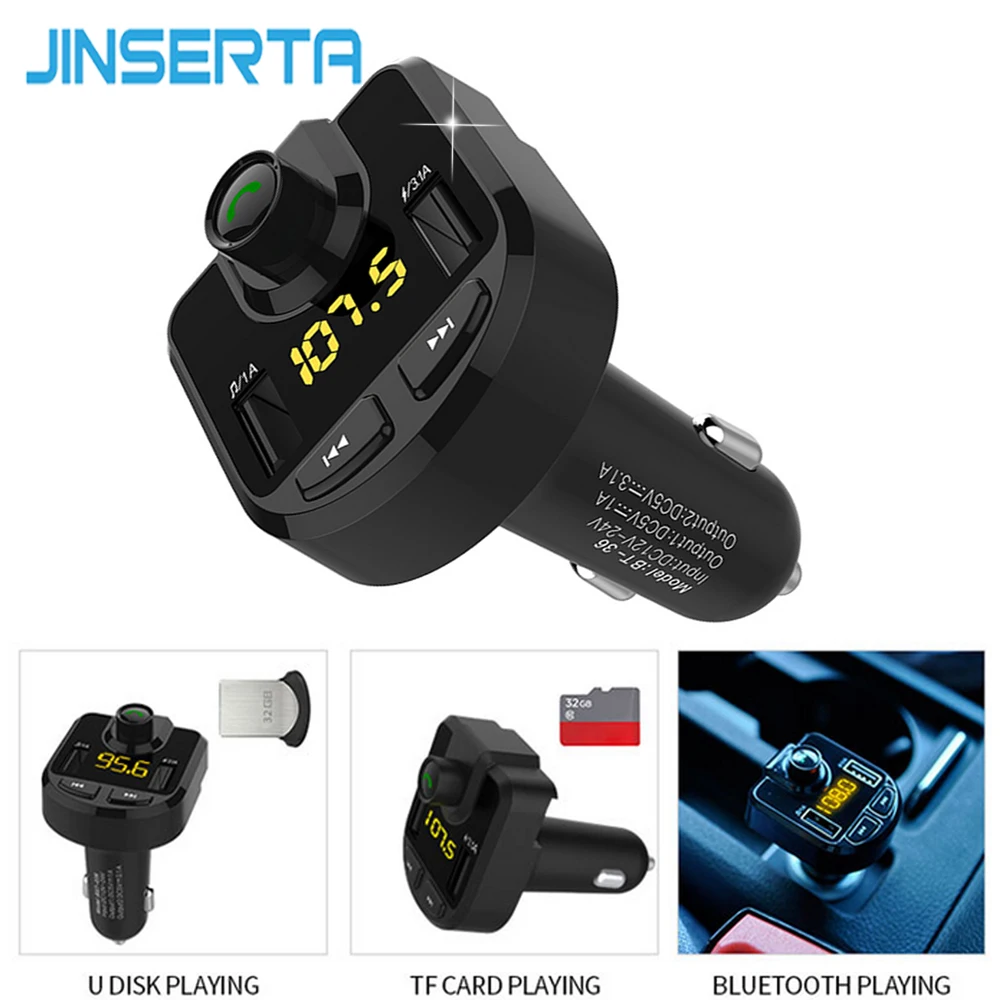 Jinserta стайлинга автомобилей Hands Free Беспроводной Bluetooth fm передатчик AUX модулятор