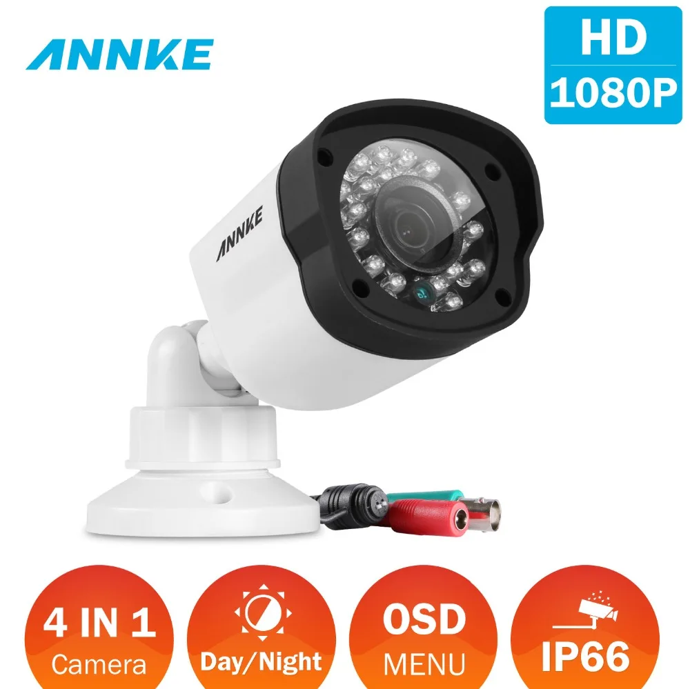 

Камера видеонаблюдения ANNKE FHD 1080P, 4 в 1, TVI/CVI/AHD/CVBS, подходит для улицы, с защитой от непогоды, ночного видения, 2,0 МП, ИК-камера