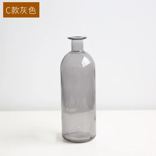G-C INS Small Mouth Glass Transparent Vase Nordic Wind Dried Flower Vases Japanese Home Wedding Decoration Colorful Flower Vases - Цвет: G-C