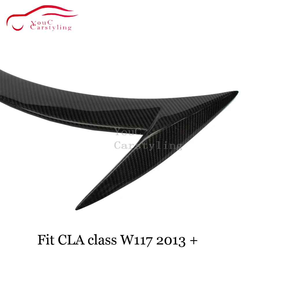 W117 углеродное волокно автомобильный Стайлинг бампер сплиттер для Mercedes CLA C117 2014-2019