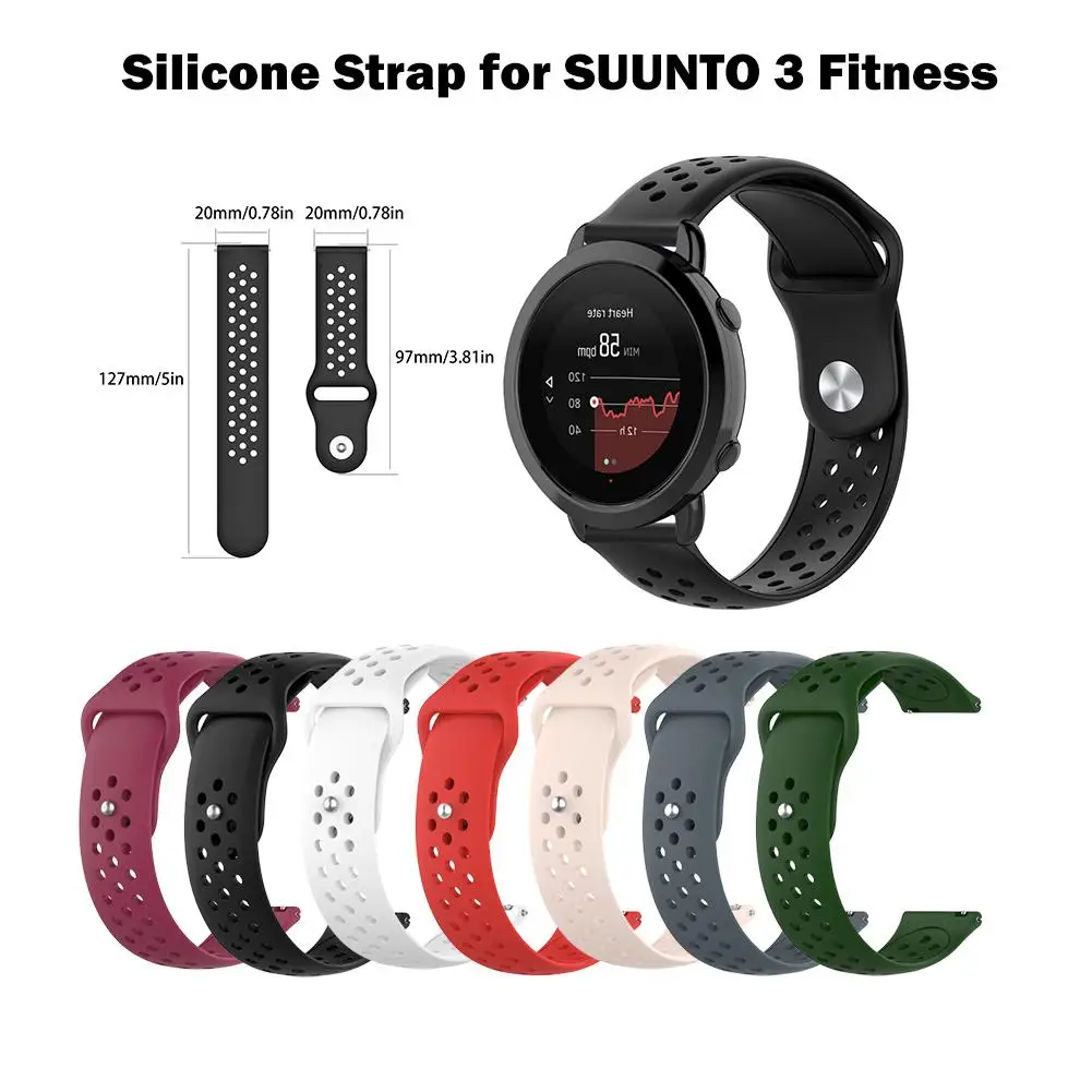 20 мм силиконовый сменный Браслет Удобные часы ремешок для SUUNTO 3 Фитнес Спортивные Смарт часы высокого качества