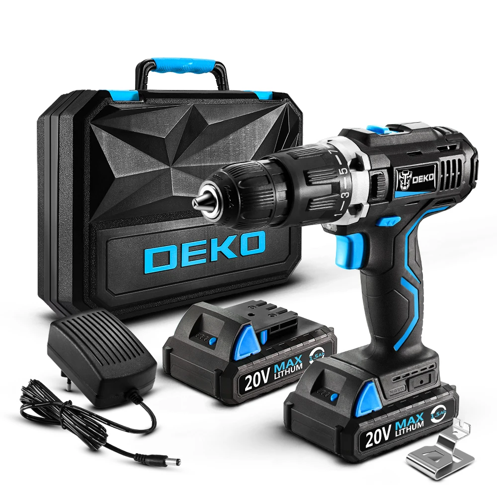 Фото Оригинальная Аккумуляторная дрель DEKO GCD20DU3 20V MAX Электрическая отвертка литий Оригинальная Аккумуляторная дрель DEKO GCD20DU3 20V MAX Электрическая отвертка литий