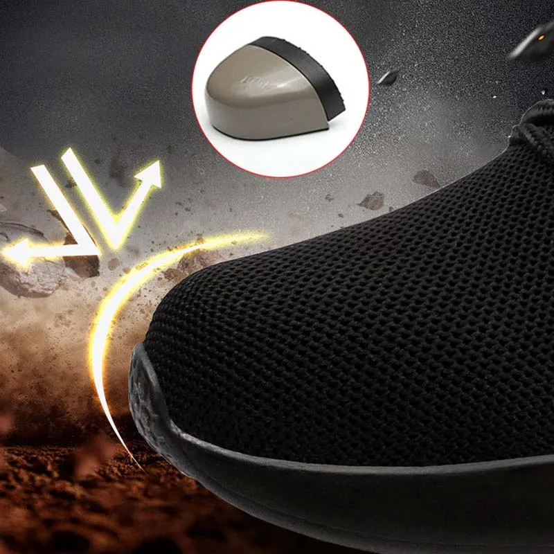 Летняя дышащая рабочая обувь Мужские кроссовки Уличная со стальным носком