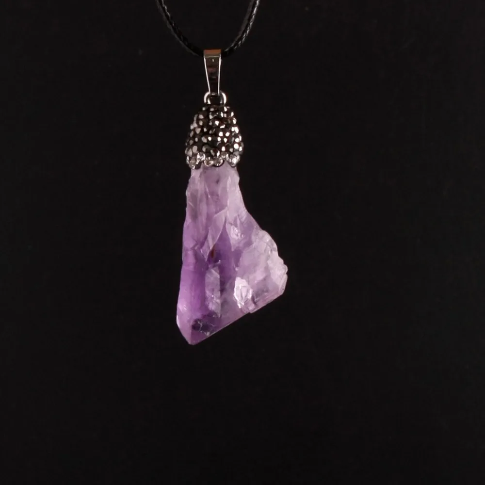 Кварцевая подвеска асимметричного натурального аметиста и цитринов свободная