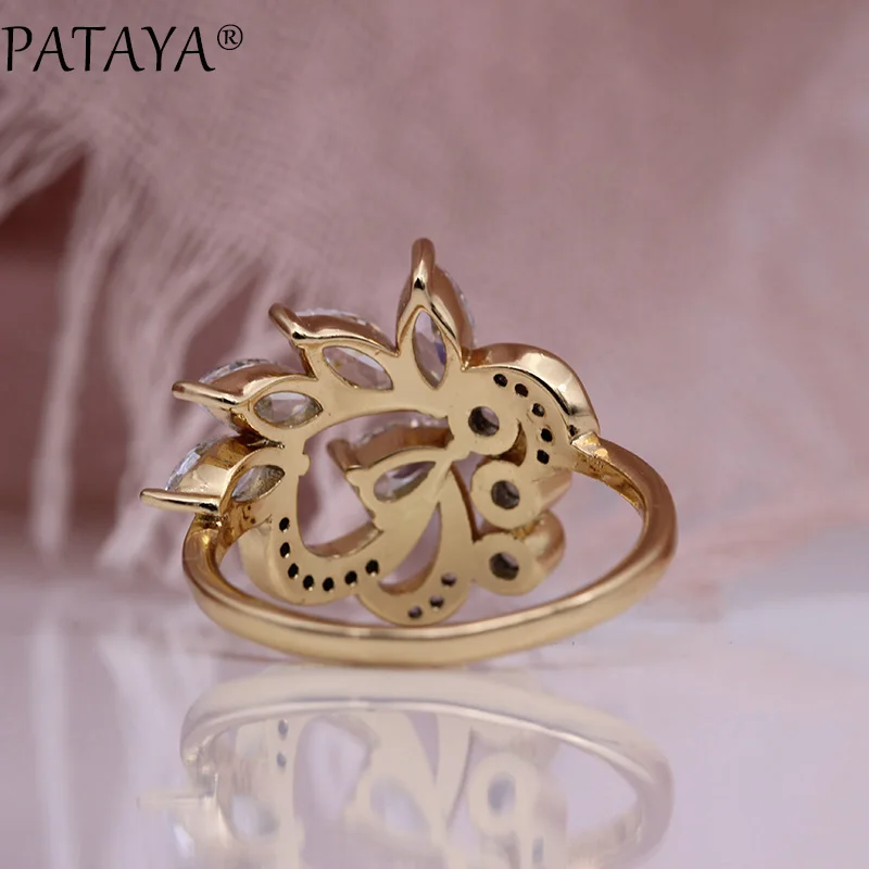 Женские свадебные кольца PATAYA вечерние Кольца из розового золота 585 пробы с