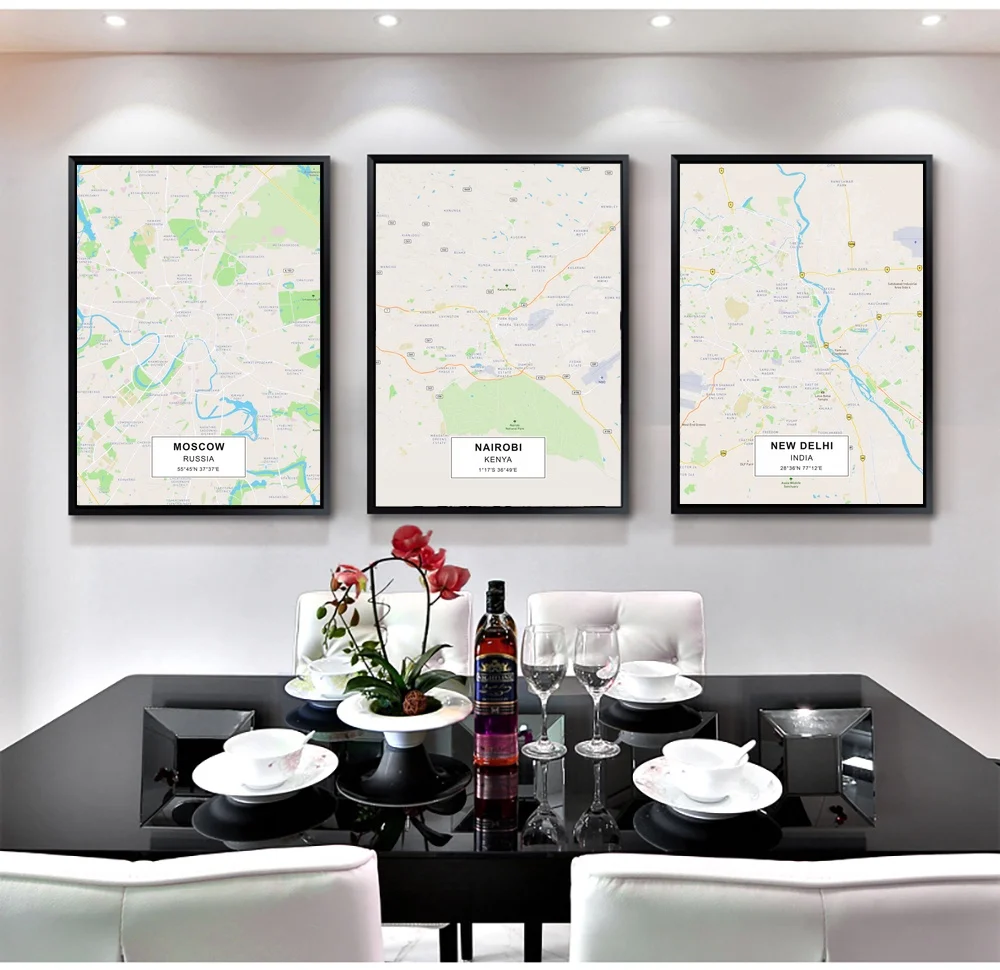 MOSCO Nairobi Нью Дели плакат Холст Искусство Печать Картина Настенная картина для