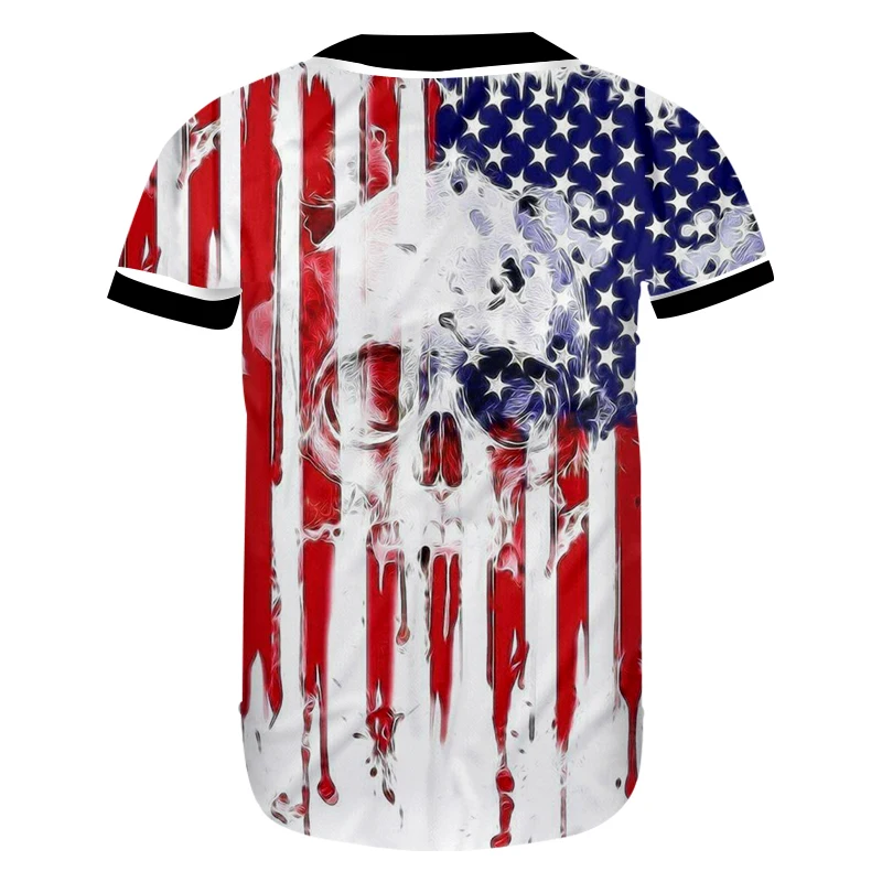 OGKB бейсбольная 3d футболка с американским флагом и принтом черепа унисекс