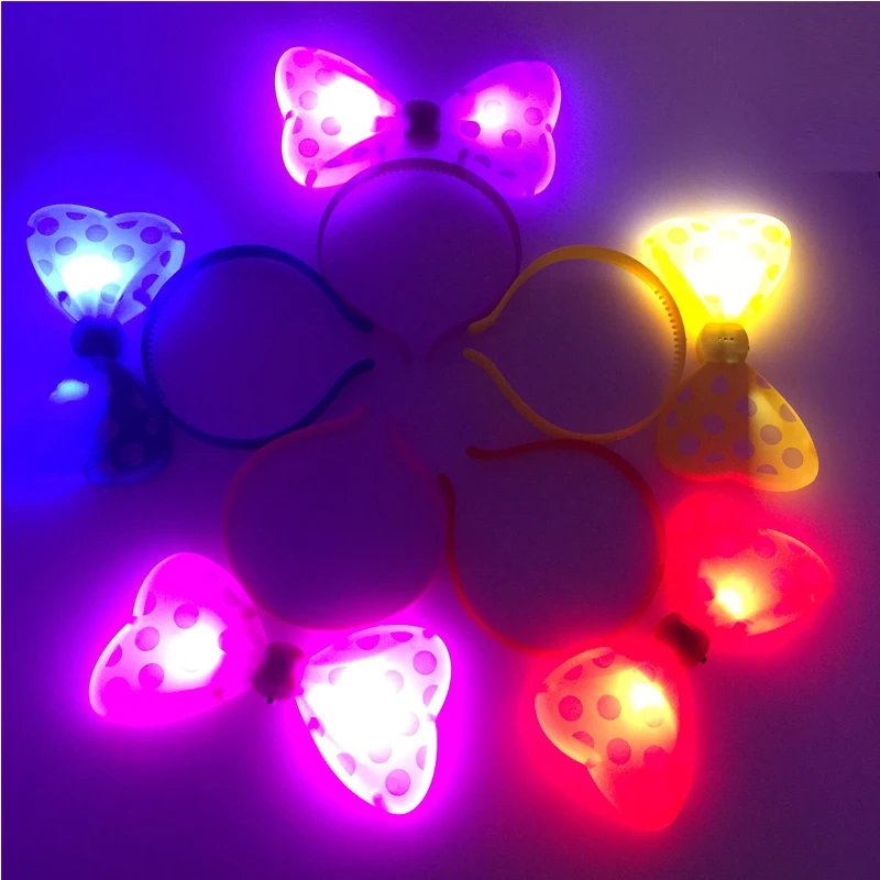 25 шт. модная светодиодная танцевальная гафа мигающая бабочка головной убор с