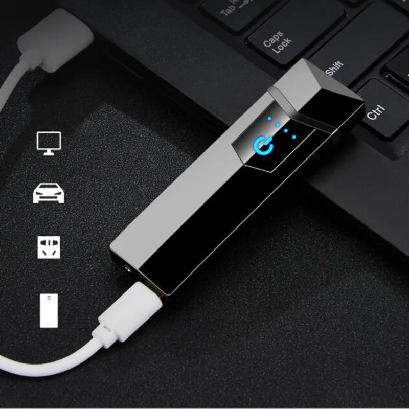 Новая сигарета с зарядкой от USB Электронная Зажигалка Ветрозащитная
