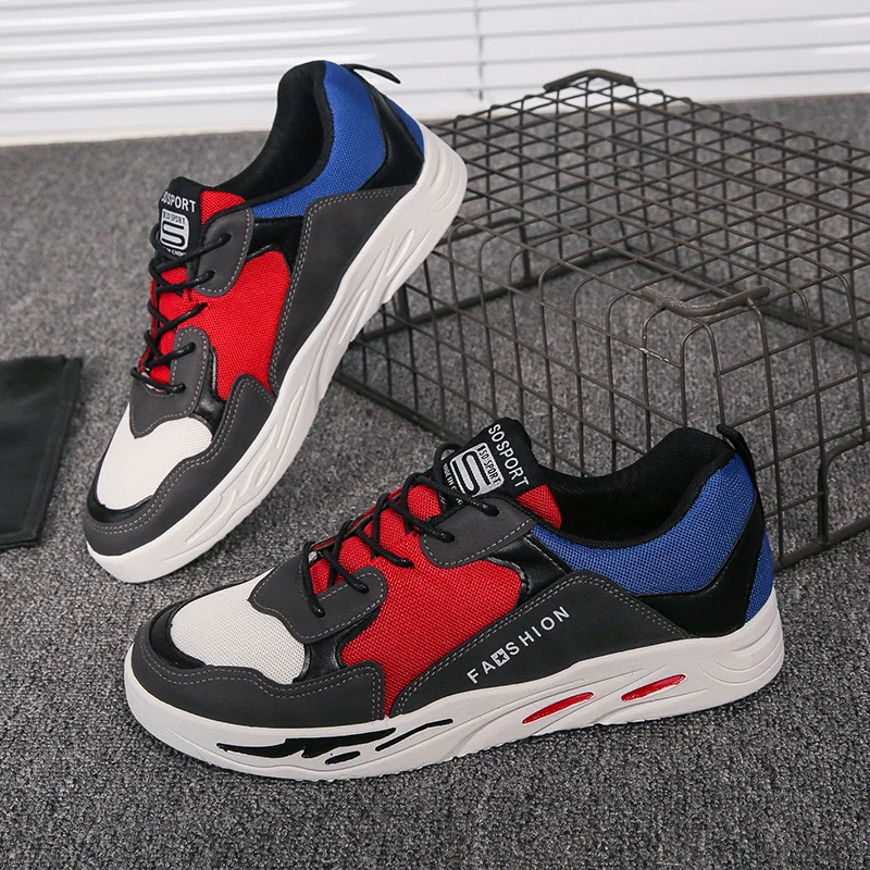 Мужские повседневные кроссовки с принтом дышащая разноцветная сетчатая мужская