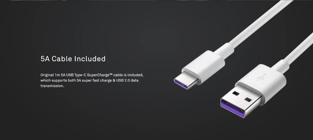 Оригинальное автомобильное зарядное устройство HUAWEI AP38 Supercharge 4,5 V 5A Max 22,5 W Dual USB с кабелем 5А type C